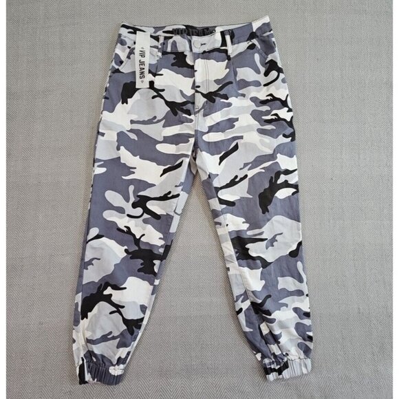 Women's V.I.P.  Jeans Jogger Style Pants SZ 15 L32 Gray Camouflage NWT! - Picture 1 of 12
